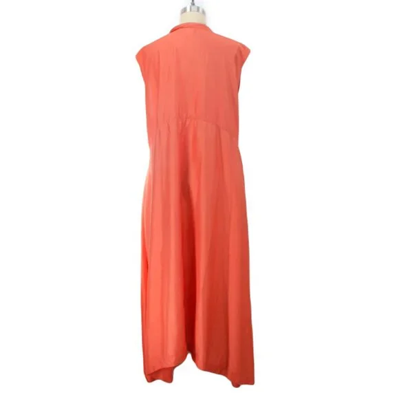 J Morgan Puett Shack Incorporated 100% Silk Empire Dress Vest Duster Long Size M - Picture 4 of 16